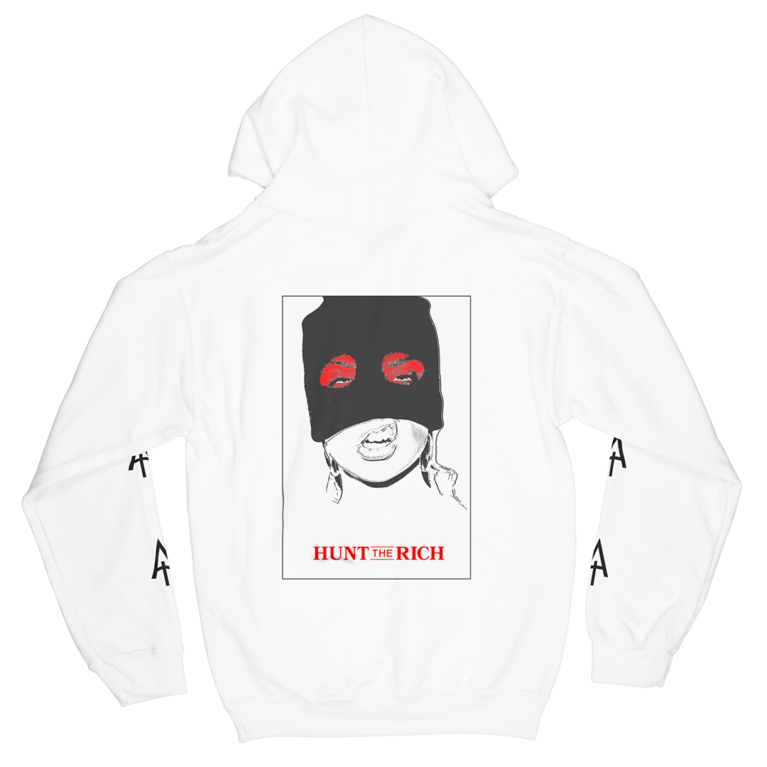 Hunt The Rich White Hoodie