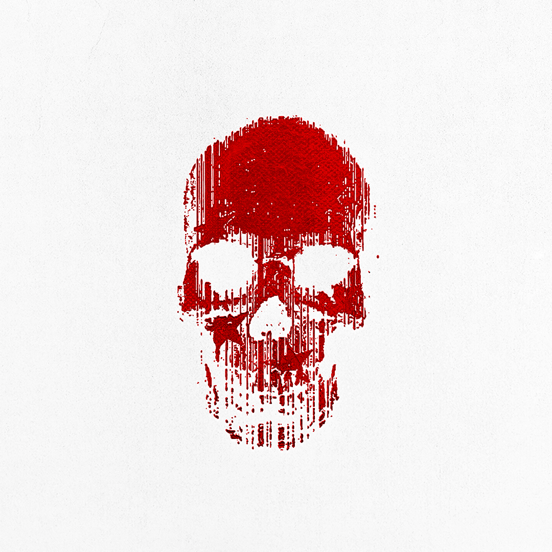 OK Skull Red No. 1 — Acrylic Block