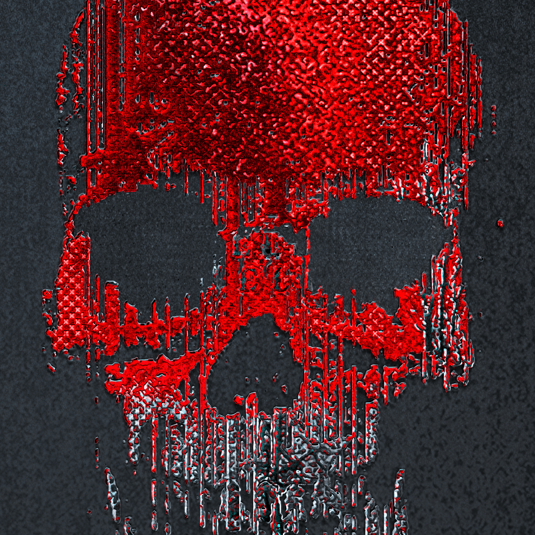 OK Skull Red No. 3 — Acrylic Block