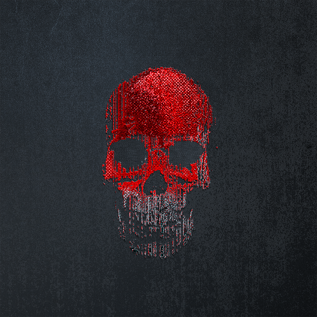 OK Skull Red No. 3 — Acrylic Block