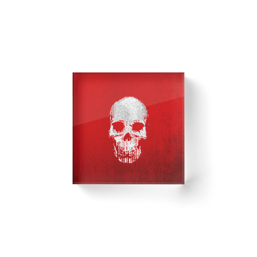 OK Skull Red No. 2 — Acrylic Block