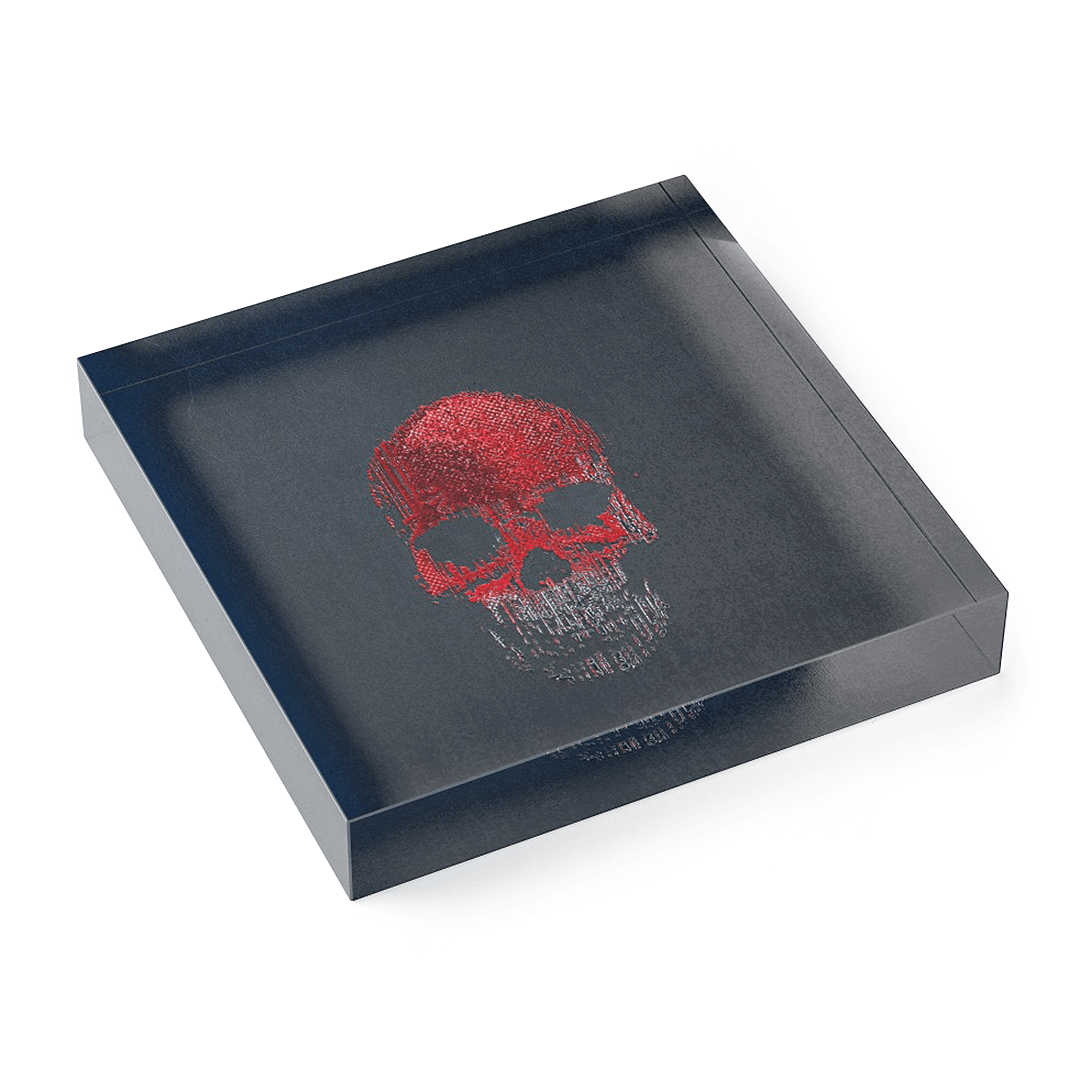 OK Skull Red No. 3 — Acrylic Block