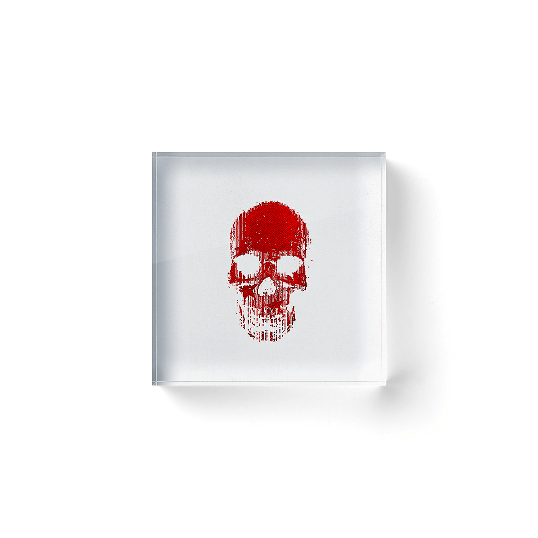 OK Skull Red No. 1 — Acrylic Block